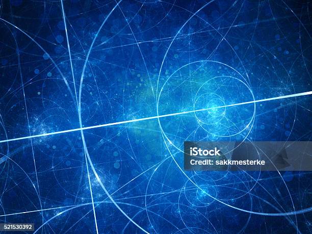 Blue Glowing Euclid Circles Stock Photo - Download Image Now - Mathematical Symbol, Pi - Number, Mathematical Formula