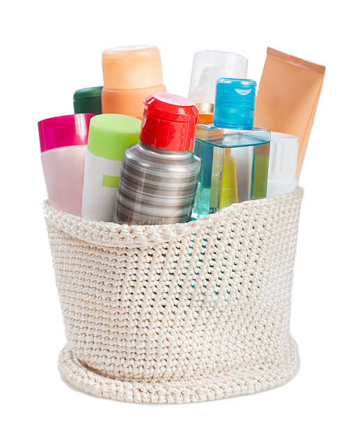 istock toiletries in backet 521531770