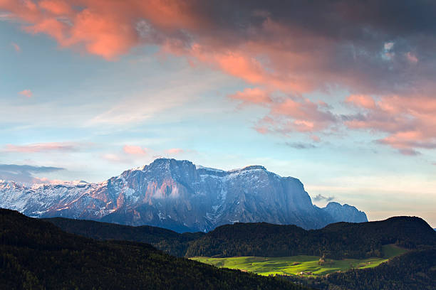 istock Sunrise at Mount Santner and Mount Schlern, Dolomites, South Tyrol 521532152