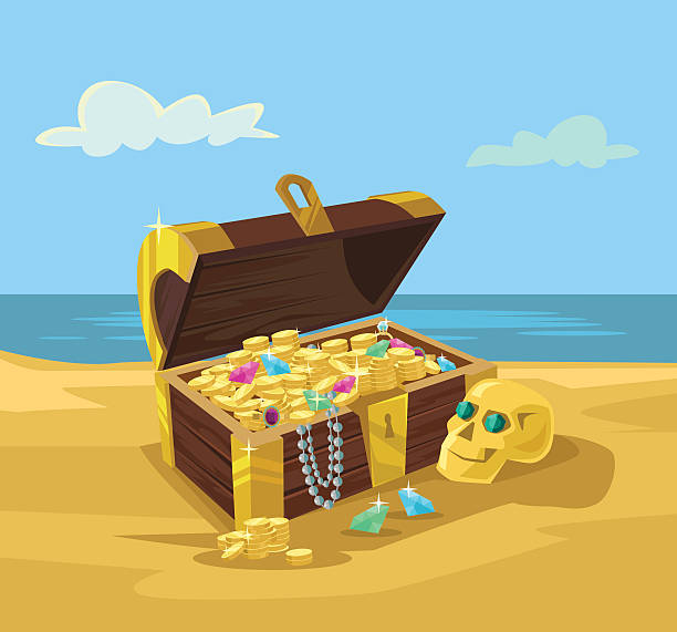 istock Treasure chest full of gold coins 521536642