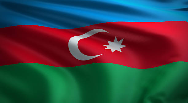 azerbaijan flag - azerbaijan flag stock-fotos und bilder