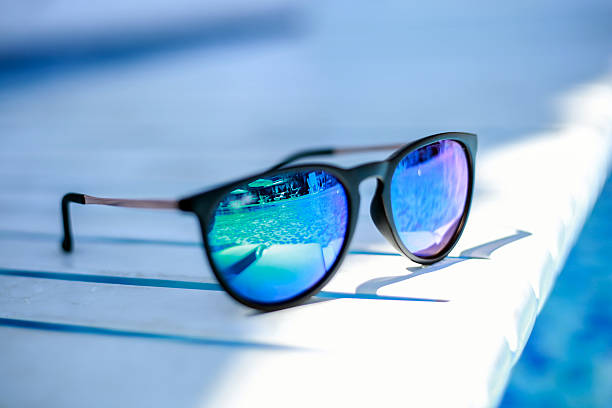 Sunglass reflection stock photo