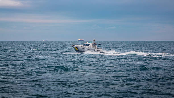 istock boat floating on waves of the sea 521543724