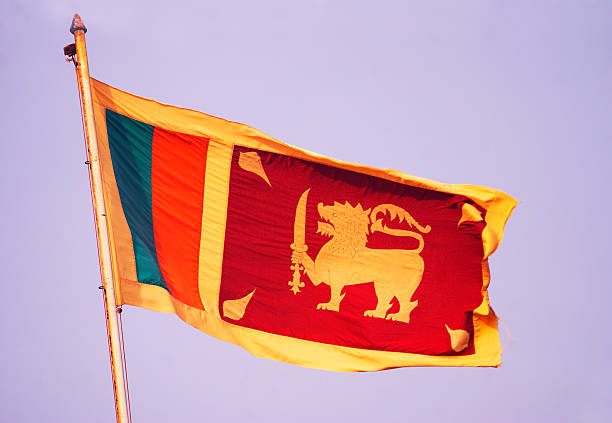 istock Flag of Sri Lanka against the blue sky 521544572