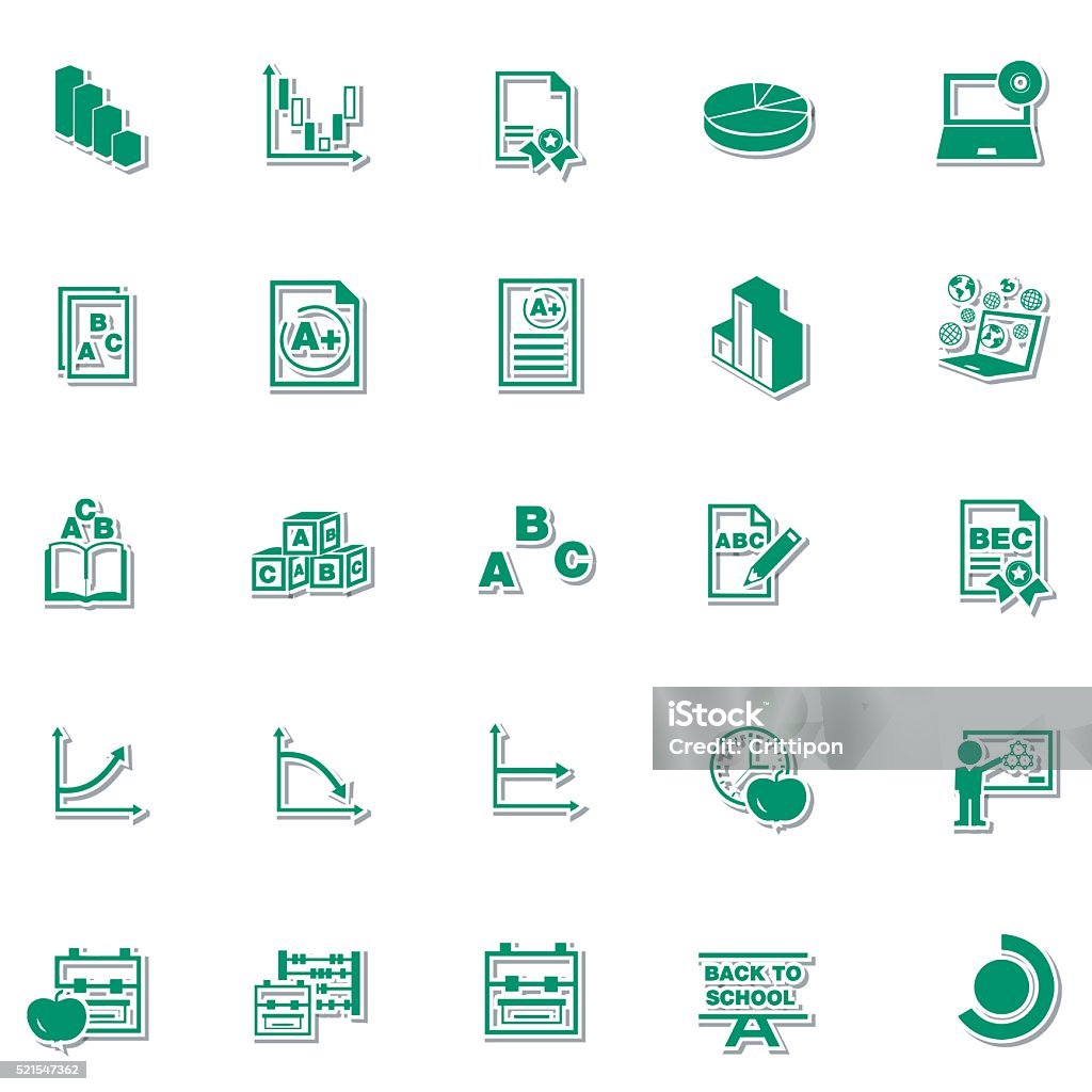 Academic Icon Set Stock Illustration Download Image Now Book