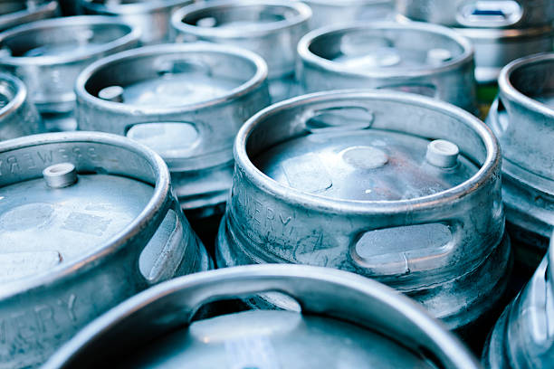 Beer barrels stock photo