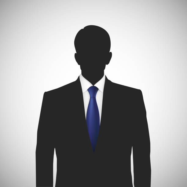 unbekannten person silhouette whith blaue krawatte - beliebiger ort fotos stock-grafiken, -clipart, -cartoons und -symbole