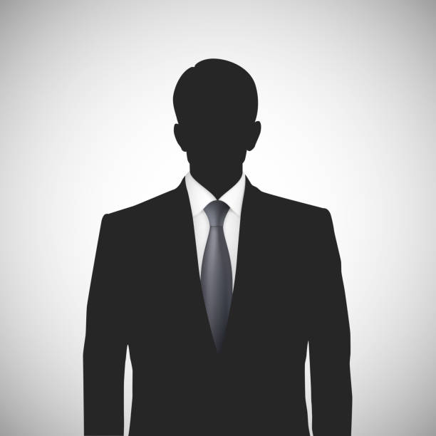 illustrazioni stock, clip art, cartoni animati e icone di tendenza di sconosciuto persona silhouette whith cravatta - manager portrait leadership men