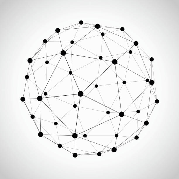ilustraciones, imágenes clip art, dibujos animados e iconos de stock de icosahedron - network
