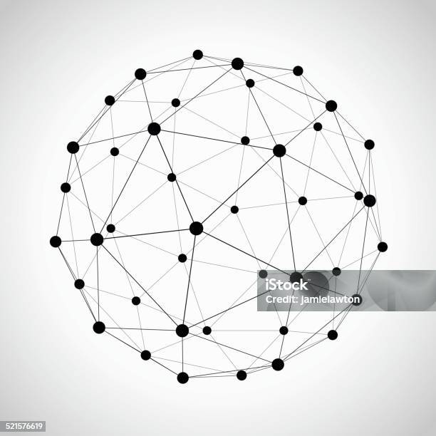 Icosahedron - Immagini vettoriali stock e altre immagini di Connessione - Connessione, Network, Cerchio
