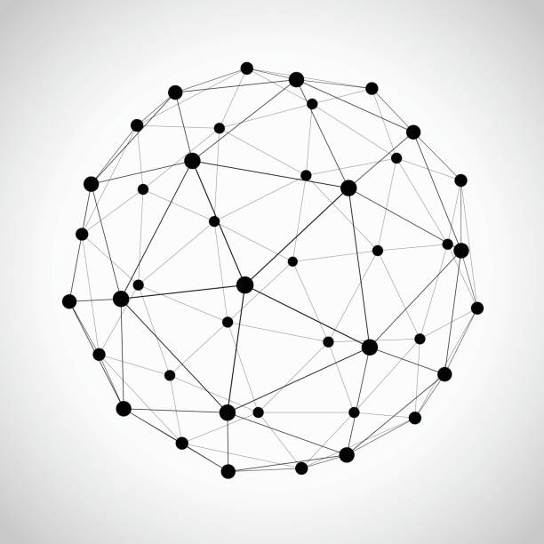 Icosahedron Scalable vector of an Icosahedron. A versatile design element that could visually represent a connected network, global links or be used as a bold geometric feature in your scientific or mathematical design project. atom illustration stock illustrations