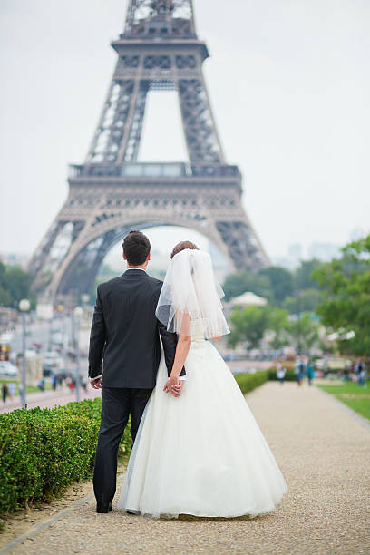 istock Happy just married couple in Paris 521576711