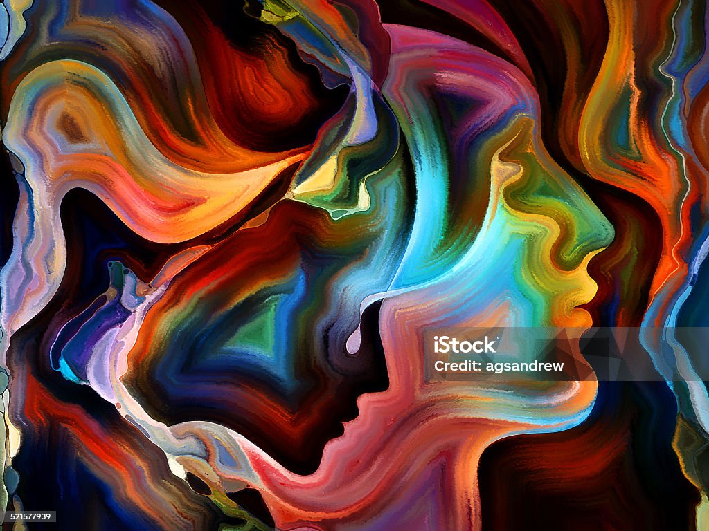 Advance of Inner Paint Forces of Nature series. Arrangement of colorful paint and abstract shapes on the subject of modern art, abstract art, expressionism and spirituality Abstract Stock Photo