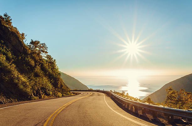 Cabot Trail in the fall stock photo