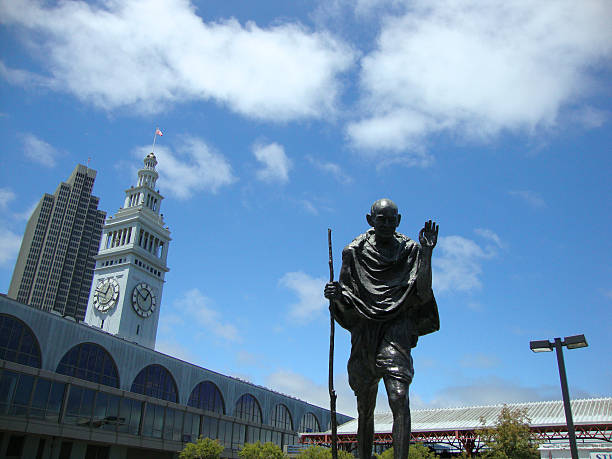San Francisco, USA - July 6, 2010: Statue of Peace activitist Ghandi By The Ferry Building in San Francisco, California. July 6. 2010.
