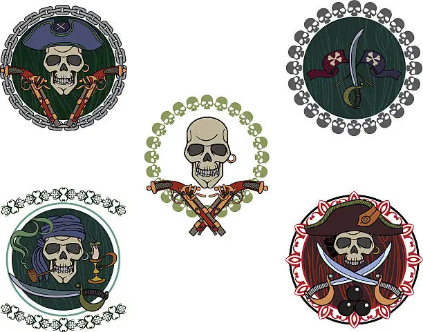Vector illustration of Pirate signs