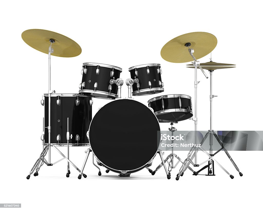 Drum Kit Isolated Drum Kit isolated on white background. 3D render Drum Kit Stock Photo