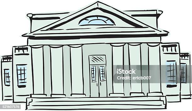 Courthouse Building Vector Court Building With Columns Stock Illustration - Download Image Now ...