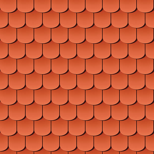 シームレスなルーフタイル、グローバル色の使用 - roof tile tile geometric shape backgrounds点のイラスト素材／クリップアート素材／マンガ素材／アイコン素材