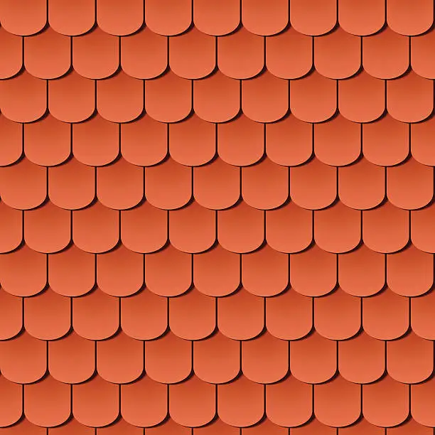 Vector illustration of seamless roof tiles, global colors used