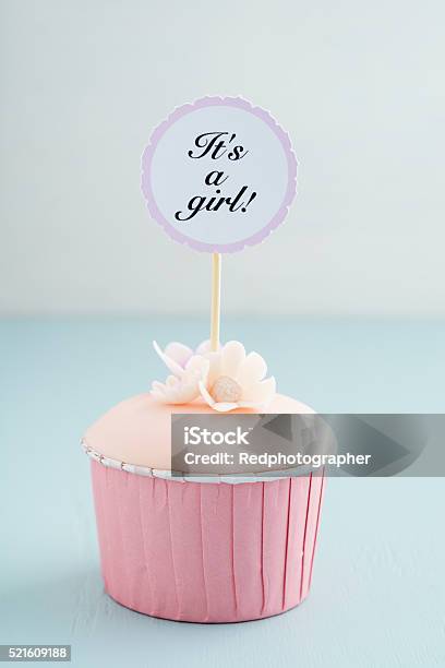 Babydusche Mädchen Cupcake Stockfoto und mehr Bilder von Geburtsfest - Geburtsfest, Baumblüte, Cupcake
