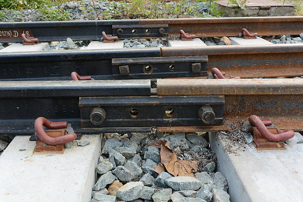 istock Railway track on steel 521610746
