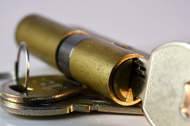 istock Close up keys and lock Cylinder 521614824