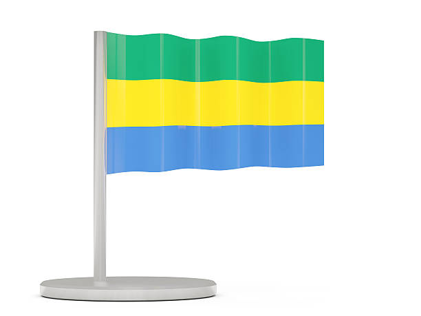 istock Pin with flag of gabon 521616668