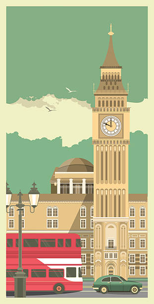 city clock tower - big ben london england tower clock tower stock-grafiken, -clipart, -cartoons und -symbole