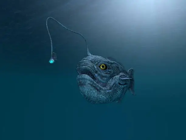computer made illustration of an ancient angler fish