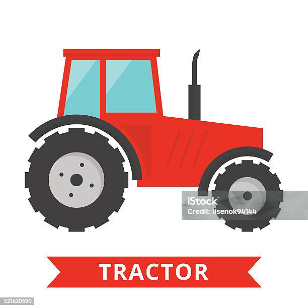 Red Tractor Icon Stock Illustration - Download Image Now - Tractor, Cartoon,  Icon - iStock