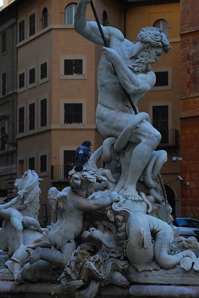 ネプチューンの噴水 - italy rome neptune roman mythology ストックフォトと画像