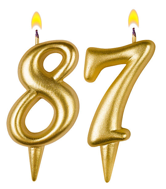istock Birthday candles number eighty seven isolated on white 521621767