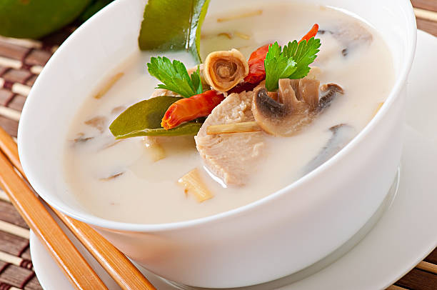 istock Thai soup with chicken and mushrooms 521622701