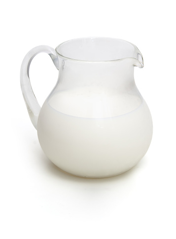 Jar of milk isolated on white