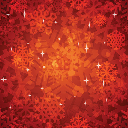 Awesome Shiny Red Snowflakes Seamless Pattern for Winter or Christmas Design.