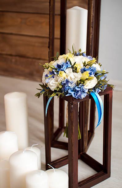istock wedding bouquet with white and blue flowers 521624316
