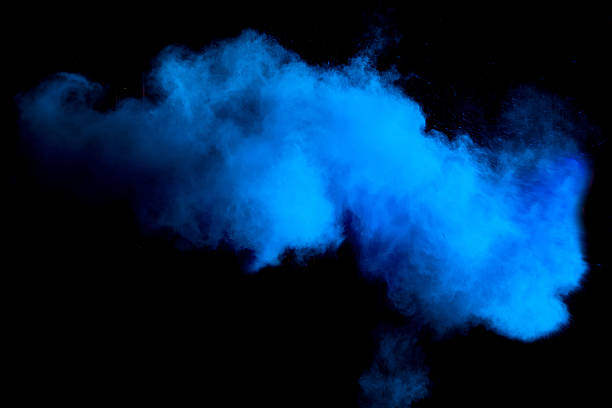 Freeze motion of blue dust explosion