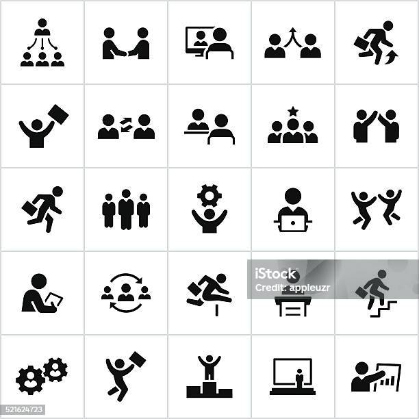 Black Business People Icons Stock Illustration - Download Image Now - Icon Symbol, People, Occupation