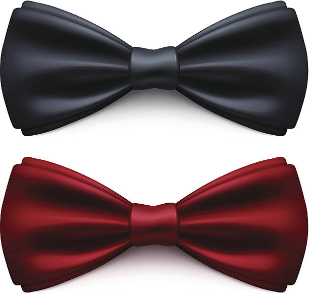 Bow Tie Vector Bow Tie. Black and red bow tie. Vector Illustration EPS10 transparency effect. bow tie stock illustrations