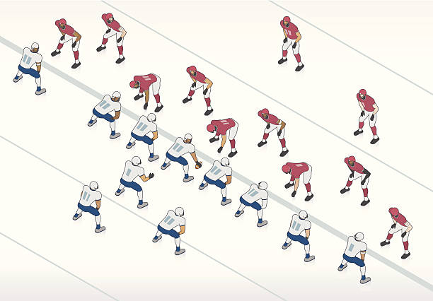 ilustrações, clipart, desenhos animados e ícones de ilustração de futebol americano - offensive line