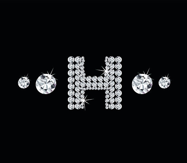 wektor diament litery alfabetu'h' - letter h text diamond alphabet stock illustrations