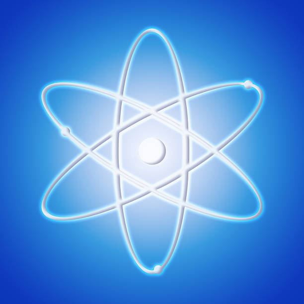 istock Atom icon - the symbol of science 521654083