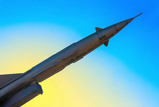 istock rusty antiaircraft rocket of a surface-to-air missile system 521661875