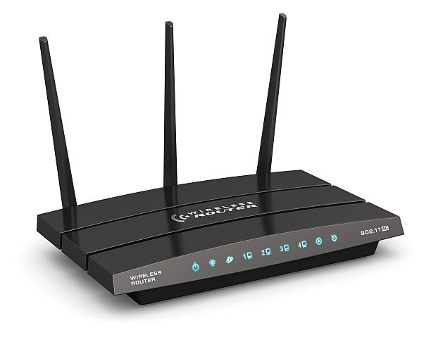router inalámbrico a internet de alta velocidad - high speed technology cable computer network fotografías e imágenes de stock
