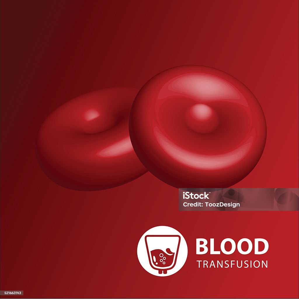 BloodTransfusion Vector illustration of human erythrocytes of blood AIDS stock vector