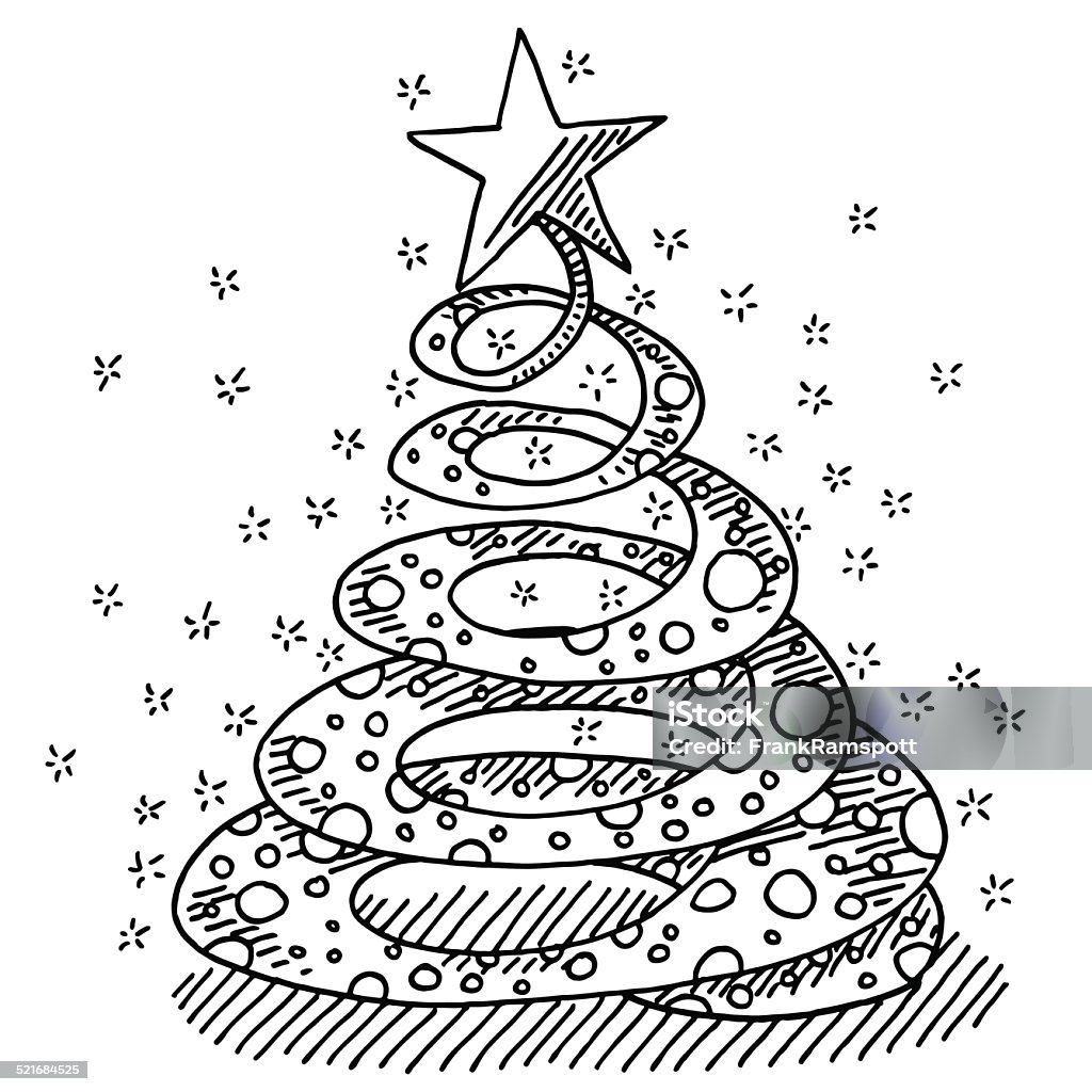 Bản Vẽ Ngôi Sao Xoáy Cây Giáng Sinh Hình minh họa Sẵn có - Tải ...