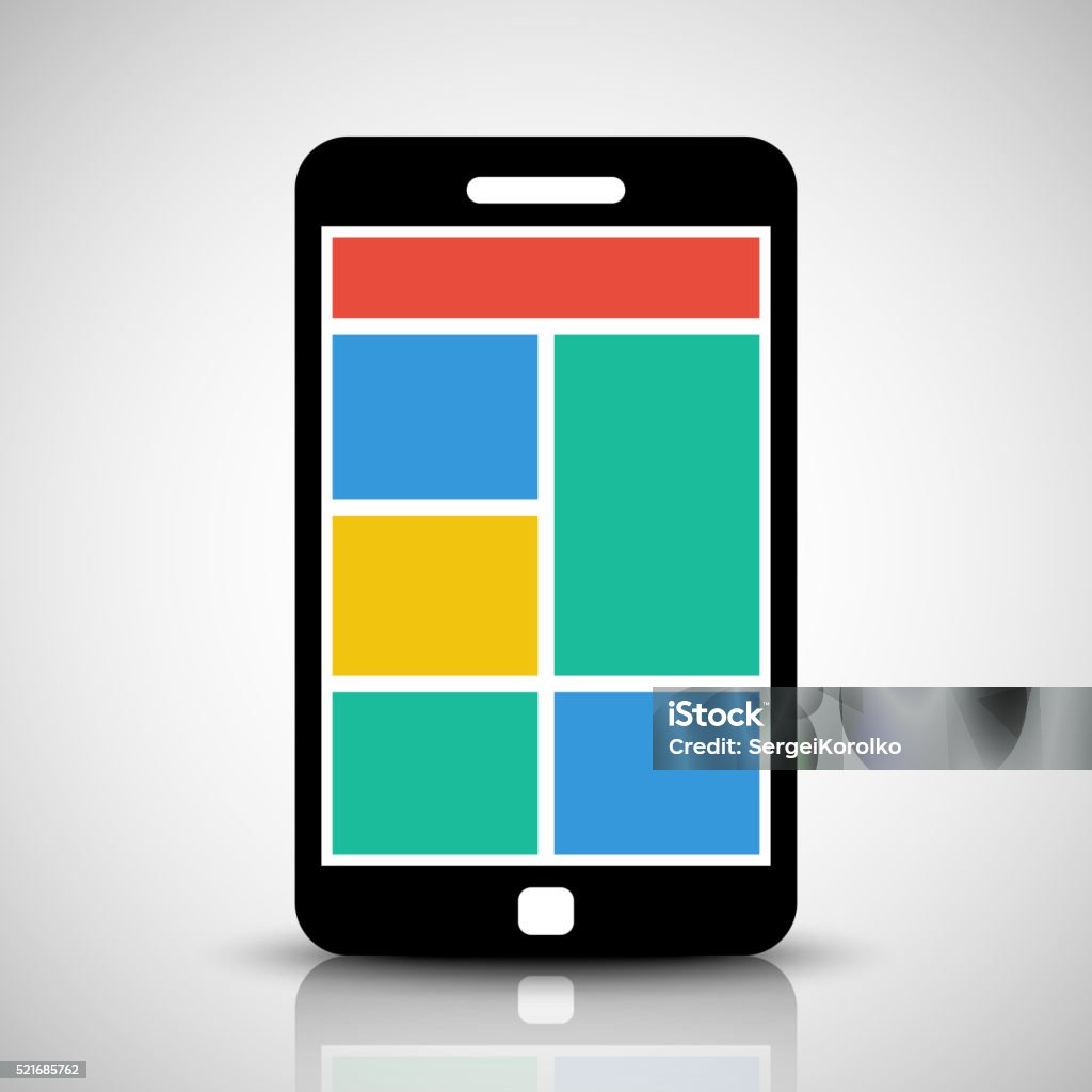 Phone Interface Graphics Smartphone With Tiled Style Graphic User Interface Stock Illustration ...
