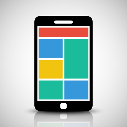 Smartphone With Tiled Style Graphic User Interface Stock Illustration ...