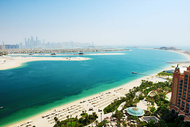 istock View on Jumeirah Palm man-made island, Dubai, UAE 521686377